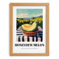 Honeydew Melon – Valley Café Scene, Fruit Illustration, set in oak frame