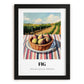 Fig – Valley Café Scene, Fruit Still Life, in sleek black frame