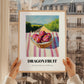 Dragon Fruit – Valley Café Scene, Fruit Poster, styled in a charming Paris street view
