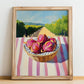 Dragon Fruit – Valley Café Scene, Fruit Poster, no-text version framed in wood