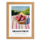 Dragon Fruit – Valley Café Scene, Fruit Poster, set in oak frame