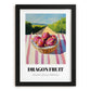 Dragon Fruit – Valley Café Scene, Fruit Poster, in sleek black frame