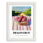 Dragon Fruit – Valley Café Scene, Fruit Poster, placed in minimal white frame