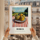 Durian – Valley Café Scene, Fruit Painting, styled in a charming Paris street view