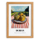 Durian – Valley Café Scene, Fruit Painting, set in oak frame