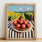 Rambutan – Valley Café Scene, Vegetable Wall Decor, no-text version framed in wood