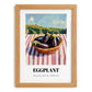 Eggplant – Valley Café Scene, Vegetable Still Life, set in oak frame