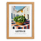 Lettuce – White village Urban Café Scene, Vegetable Still Life, set in oak frame