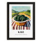 Kale – Green Valley Landscape, Vegetable Wall Decor, in sleek black frame