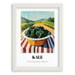 Kale – Green Valley Landscape, Vegetable Wall Decor, placed in minimal white frame