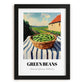 Green Beans – Valley Café Scene, Vegetable Still Life, in sleek black frame