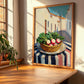Radish – White village Café on the Corner, Vegetable Poster, clean layout with no caption