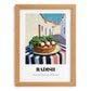 Radish – White village Café on the Corner, Vegetable Poster, set in oak frame