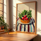 Radish – on Striped Tablecloth, Vegetable Wall Decor, clean layout with no caption