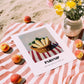 Parsnip – on Striped Tablecloth, Vegetable Wall Art, unframed on coastal sand