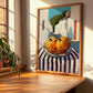 Pumpkin – White village Café on the Corner, Vegetable Still Life, clean layout with no caption