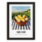 Squash – Green Valley Landscape, Vegetable Art, in sleek black frame