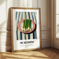 Green Onions – on Striped Tablecloth, Vegetable Wall Decor