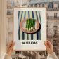 Green Onions – on Striped Tablecloth, Vegetable Wall Decor, styled in a charming Paris street view
