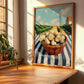 Ginger – Valley Café Scene, Vegetable Painting, clean layout with no caption
