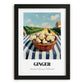 Ginger – Valley Café Scene, Vegetable Painting, in sleek black frame