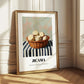 Jicama – on Striped Tablecloth, Vegetable Wall Art