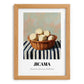 Jicama – on Striped Tablecloth, Vegetable Wall Art, set in oak frame