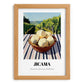Jicama – Green Valley Landscape, Vegetable Poster, set in oak frame