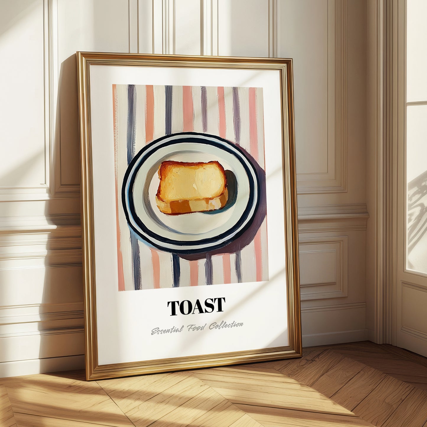 Toast – on Striped Tablecloth, British Food Poster