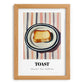 Toast – on Striped Tablecloth, British Food Poster, set in oak frame