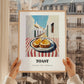 Toast – White village Urban Café Scene, British Food Illustration, styled in a charming Paris street view