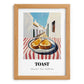 Toast – White village Urban Café Scene, British Food Illustration, set in oak frame