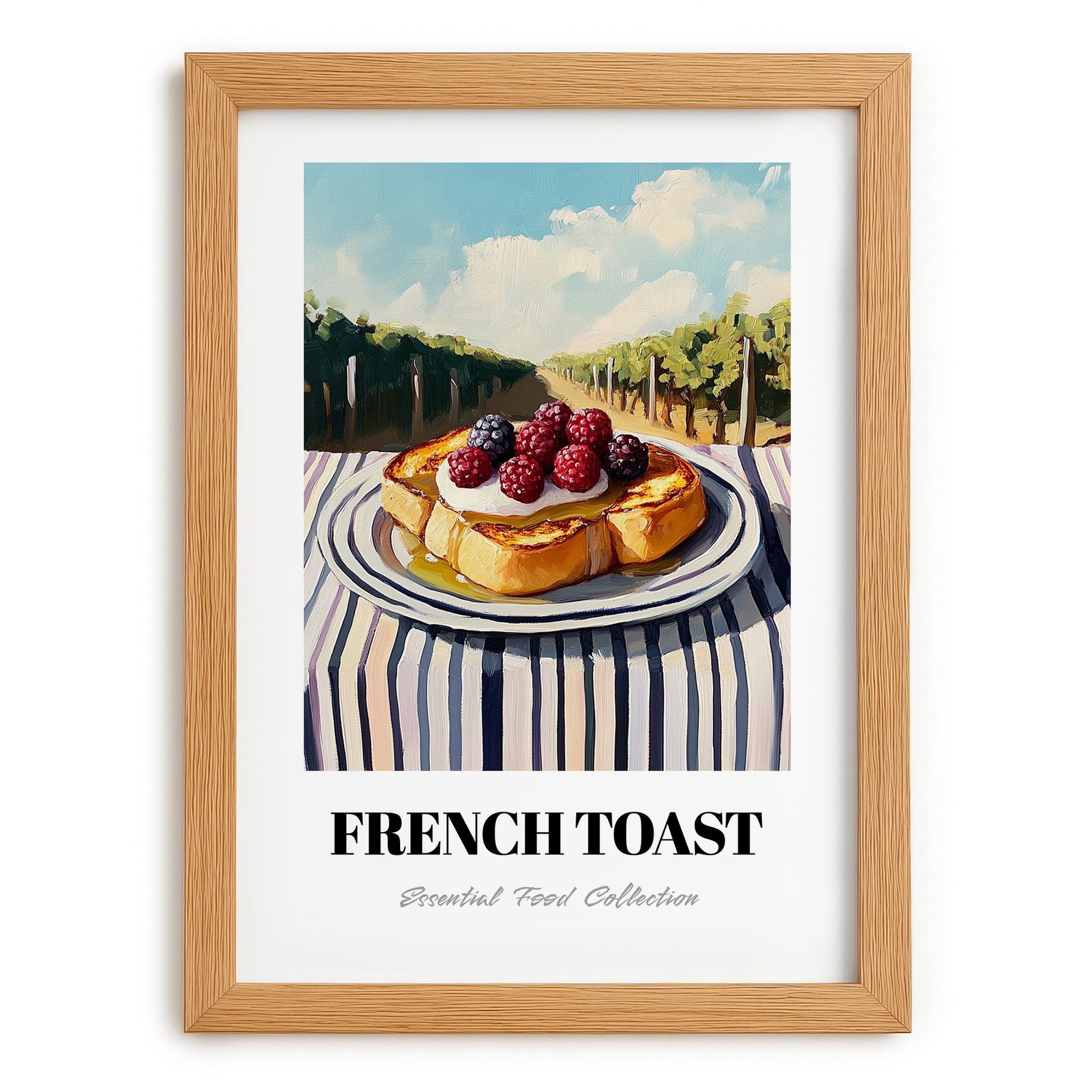 French Toast – Hillside Café View, French Food Painting, set in oak frame
