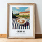 Cereal – Hillside Café View, American Food Wall Decor, in wooden frame leaning on the floor