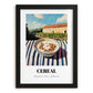 Cereal – Hillside Café View, American Food Wall Decor, in sleek black frame