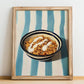 Granola #5 – on Striped Tablecloth, American Food Still Life, no-text version framed in wood