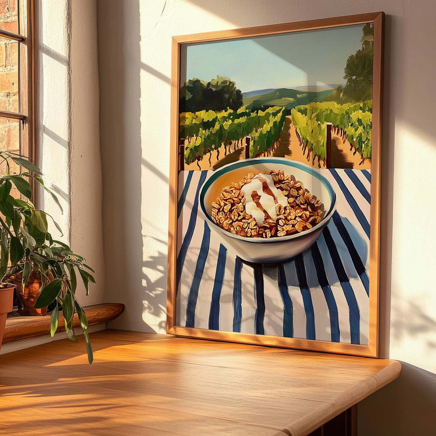 Granola #7 – Hilltop Table Scene, American Food Wall Decor, clean layout with no caption