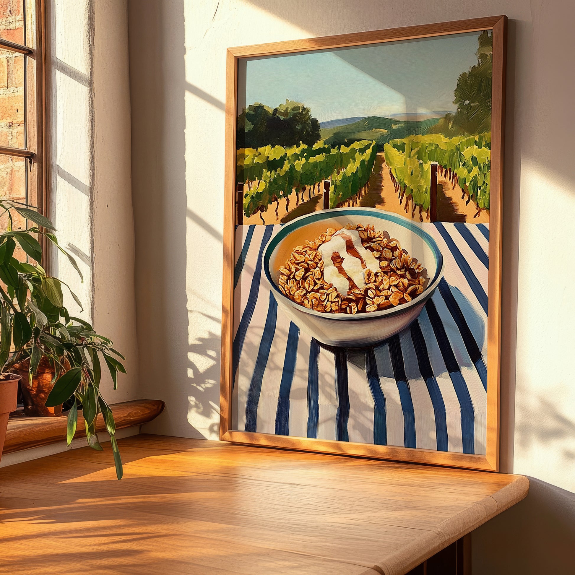 Granola #7 – Hilltop Table Scene, American Food Wall Decor, clean layout with no caption