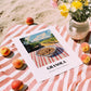 Granola #9 – Hilltop Table Scene, American Food Illustration, unframed on coastal sand