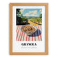 Granola #9 – Hilltop Table Scene, American Food Illustration, set in oak frame