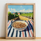 Granola0 – Hilltop Table Scene, American Food Painting, no-text version framed in wood