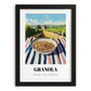 Granola0 – Hilltop Table Scene, American Food Painting, in sleek black frame
