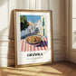 Granola1 – White village Urban Café Scene, American Food Wall Print