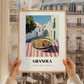 Granola1 – White village Urban Café Scene, American Food Wall Print, styled in a charming Paris street view
