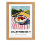Yogurt With Fruit – Hillside Café View, Greek Food Wall Decor, set in oak frame