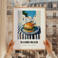 Hamburger – White village Street Café Scene, American Food Wall Decor, styled in a charming Paris street view