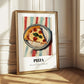 Pizza – on Striped Tablecloth, Italian Pizza Wall Decor 