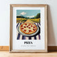 Pizza – Hillside Café View, Italian Pizza Wall Decor, in wooden frame leaning on the floor