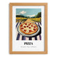Pizza – Hillside Café View, Italian Pizza Wall Decor, set in oak frame