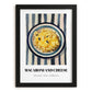 Macaroni And Cheese – on Striped Tablecloth, American Pasta Wall Decor, in sleek black frame